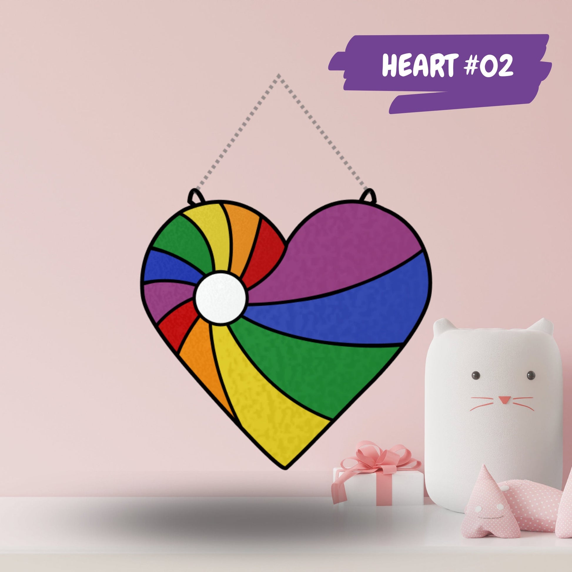 Stained Glass Rainbow Heart, Stained Glass Heart, Rainbow Heart, LGBTQ  Gift, Gay Pride, Rainbow Suncatcher, Heart Suncatcher -  Norway