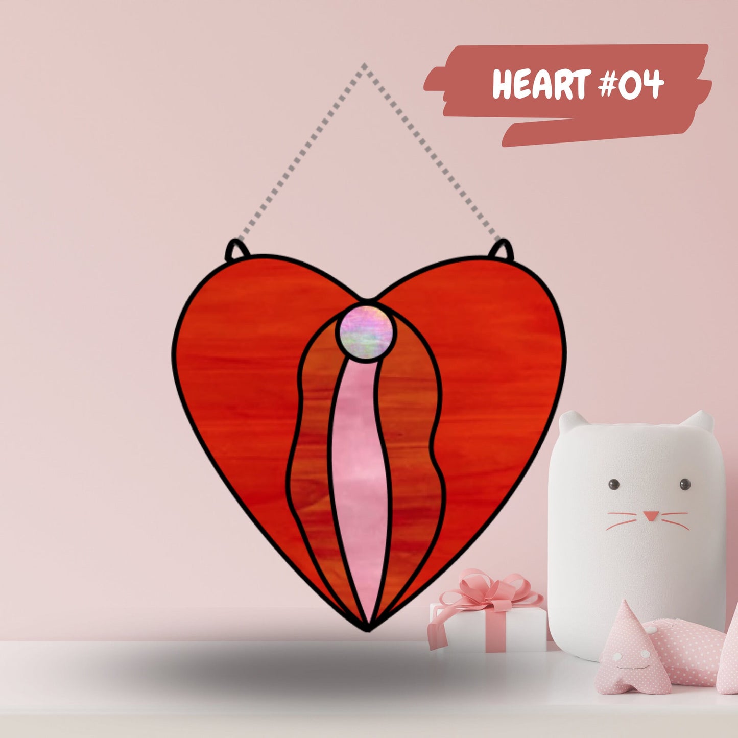 Buntglas-Herzmusterpaket zum Herunterladen • Valentinstagmuster