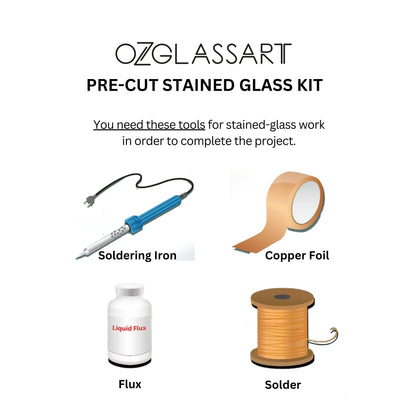 Vorgeschnittenes Buntglas-Berg-Set – Buntglas-Set, vorgeschnittenes Glas-Set – DIY-Glas-Set für Buntglas, Mosaik, Trittstein