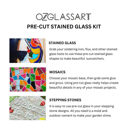Pre-Cut Monstera Stained Glass Kit - Stained Glass Monstera Pre-Cut Kit - DIY Glass Kit