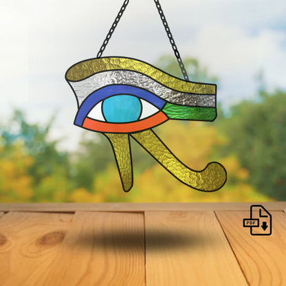 Patrón de vidrieras del Ojo de Horus • Patrones fáciles de atrapasueños de vidrieras RA del Ojo de Horus