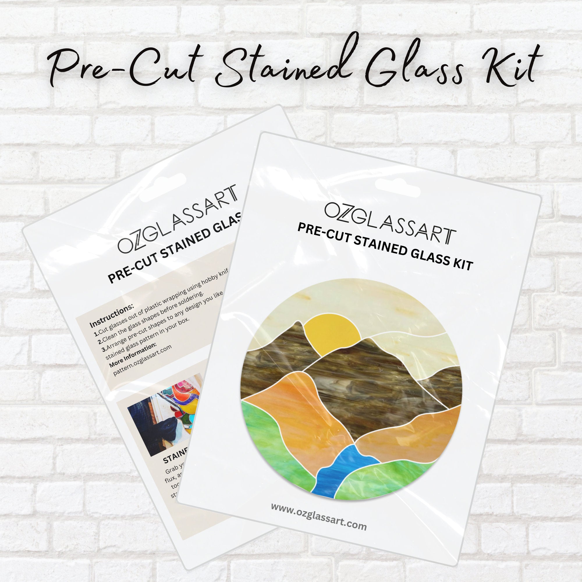 Precut Stained Glass Mountain Kit - Stained Glass, Mosaic Glass