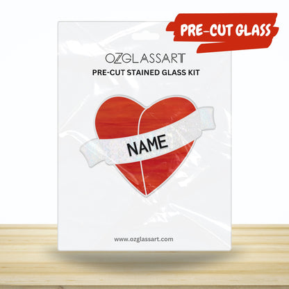 Precut Heart Stained Glass Kit - Stained Glass Heart Pre-Cut Kit - Personalized Gift DIY Kit